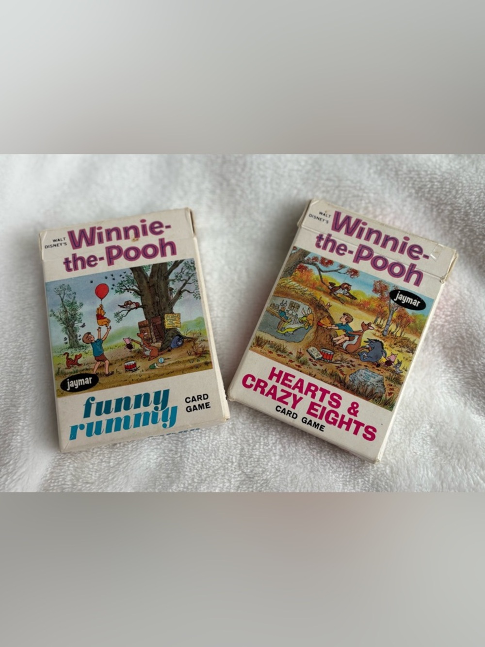 Disney 1965 Vintage Winnie the Pooh Funny Rummy Hearts Crazy Eights Card Games